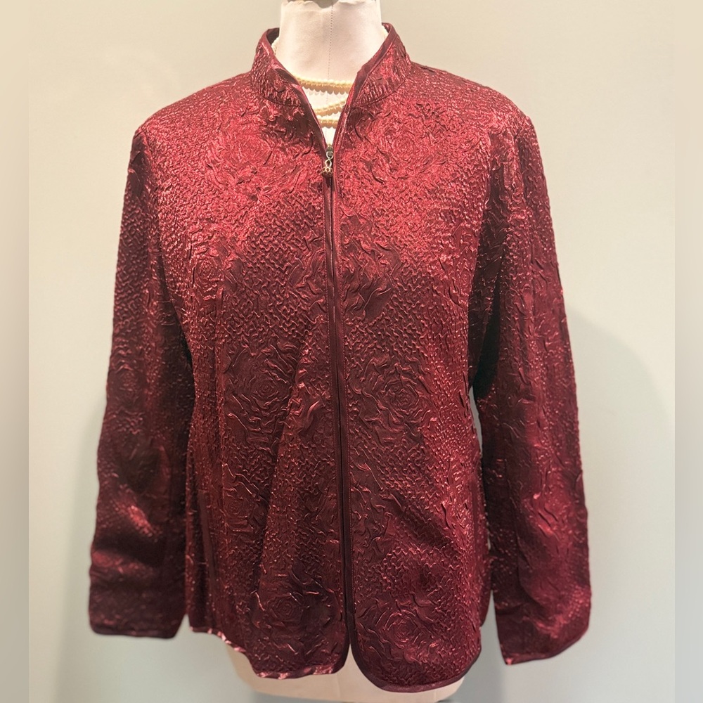 Laura Ashley Medium Red Textured Lightweight Jacket